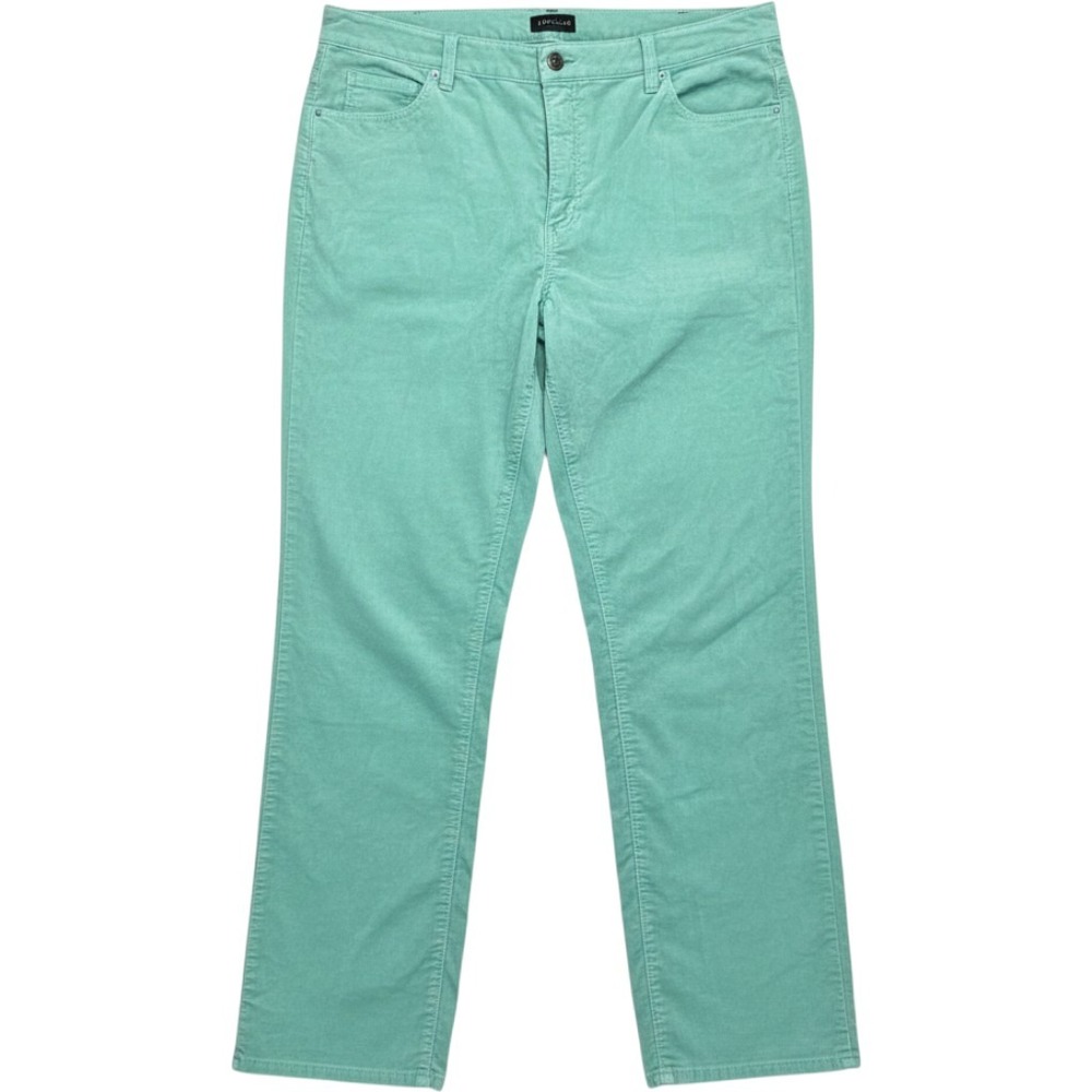 Talbots Seafoam Green Velveteen Straight Leg Pants Womens 16 Soft Corduroy Style